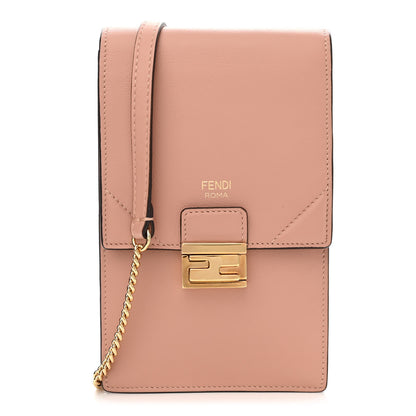 Fendi Vitello Grace Matte Kan U Vertical Wallet On Chain Rosa Bourbon 1 of 11