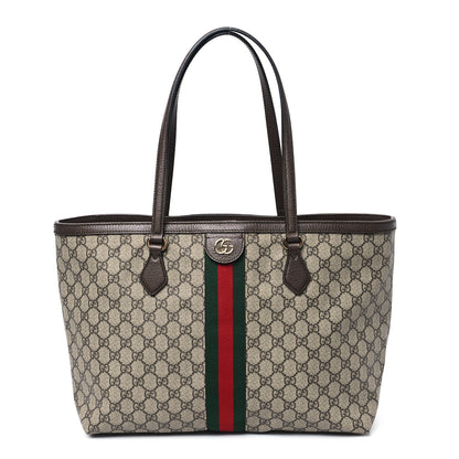 Gucci GG Supreme Monogram Medium Ophidia Shopping Tote Brown 1 of 10