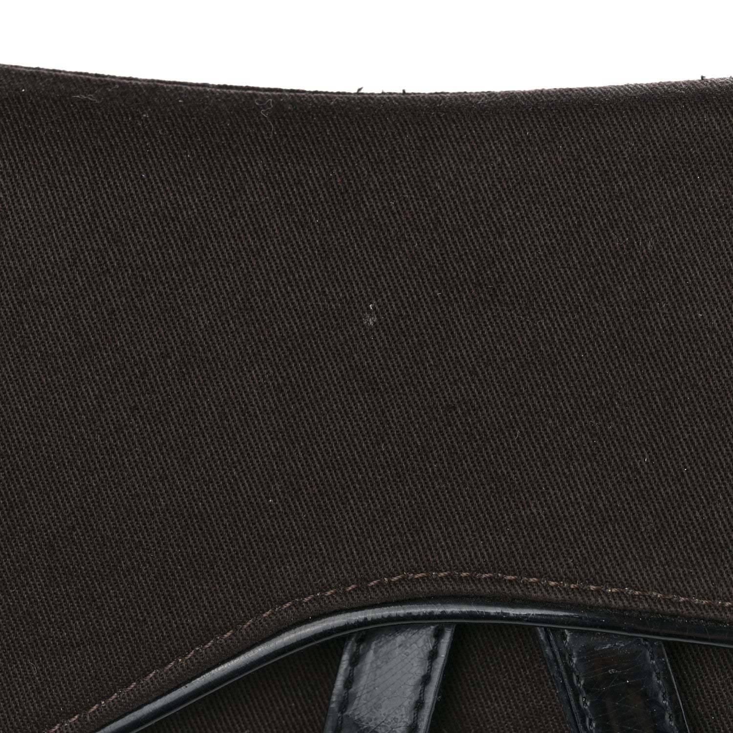 Christian Dior Canvas Patent Double Saddle Bag Brown Black 12 of 14