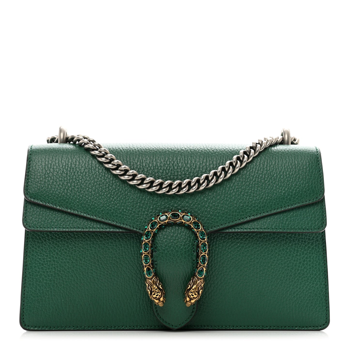 Pebbled Calfskin Small Dionysus Shoulder Bag Emerald