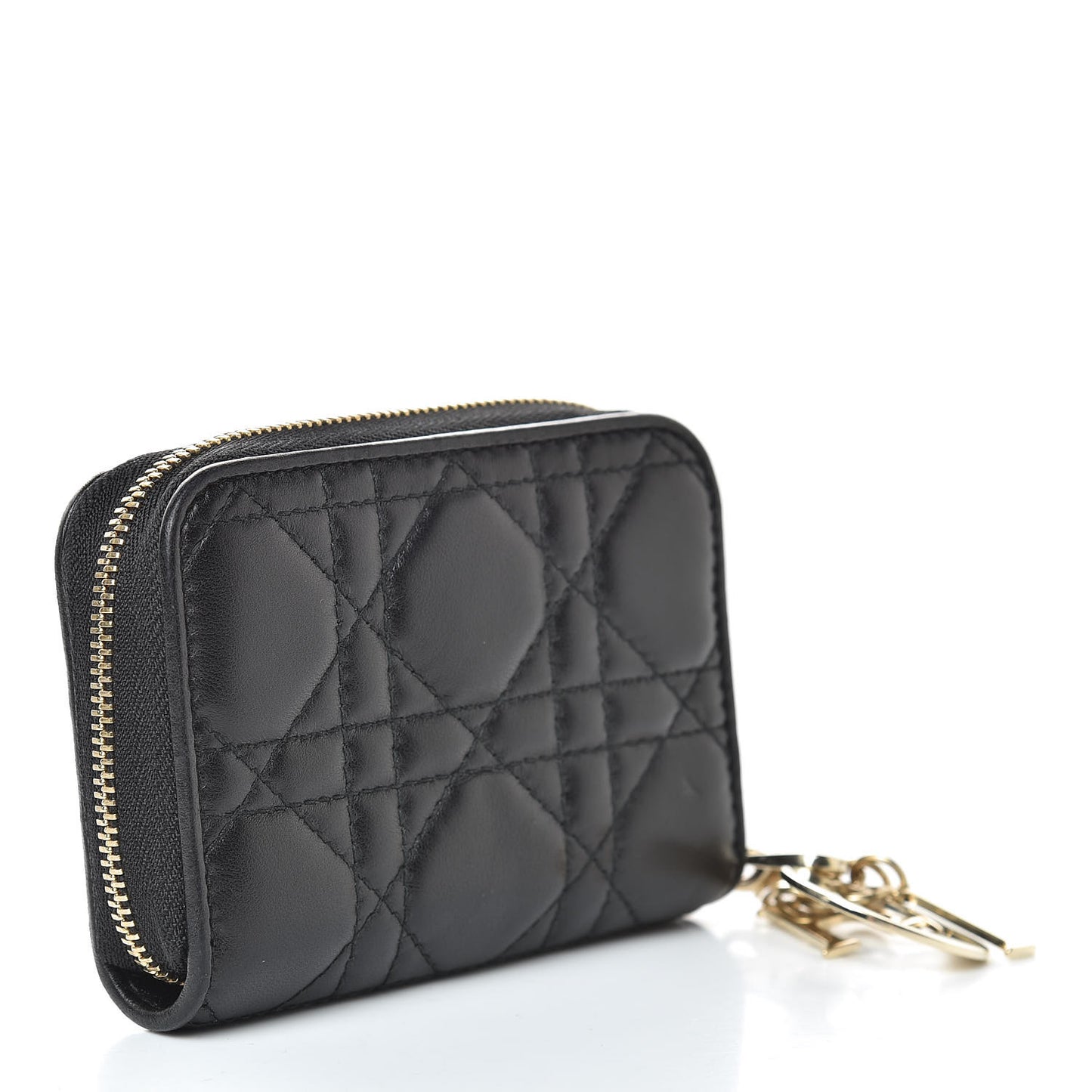 Lambskin Cannage Lady Dior Multi Card Holder Black