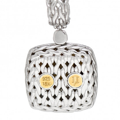 John Hardy Sterling Silver Diamond 24mm Classic Chain Pave Enhancer Pendant 3 of 3