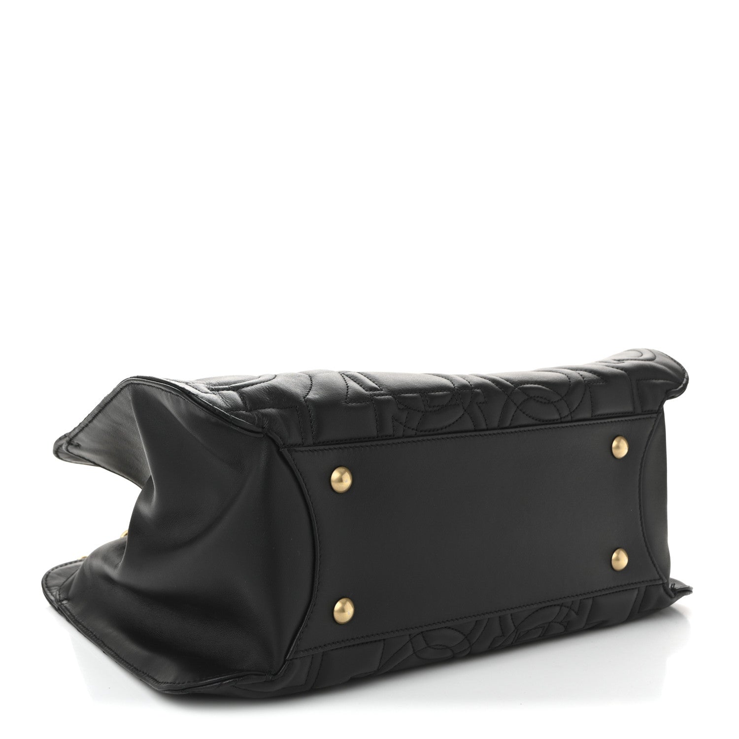 Salvatore Ferragamo Calfskin Quilted Gancini Shoulder Bag Black 4 of 9