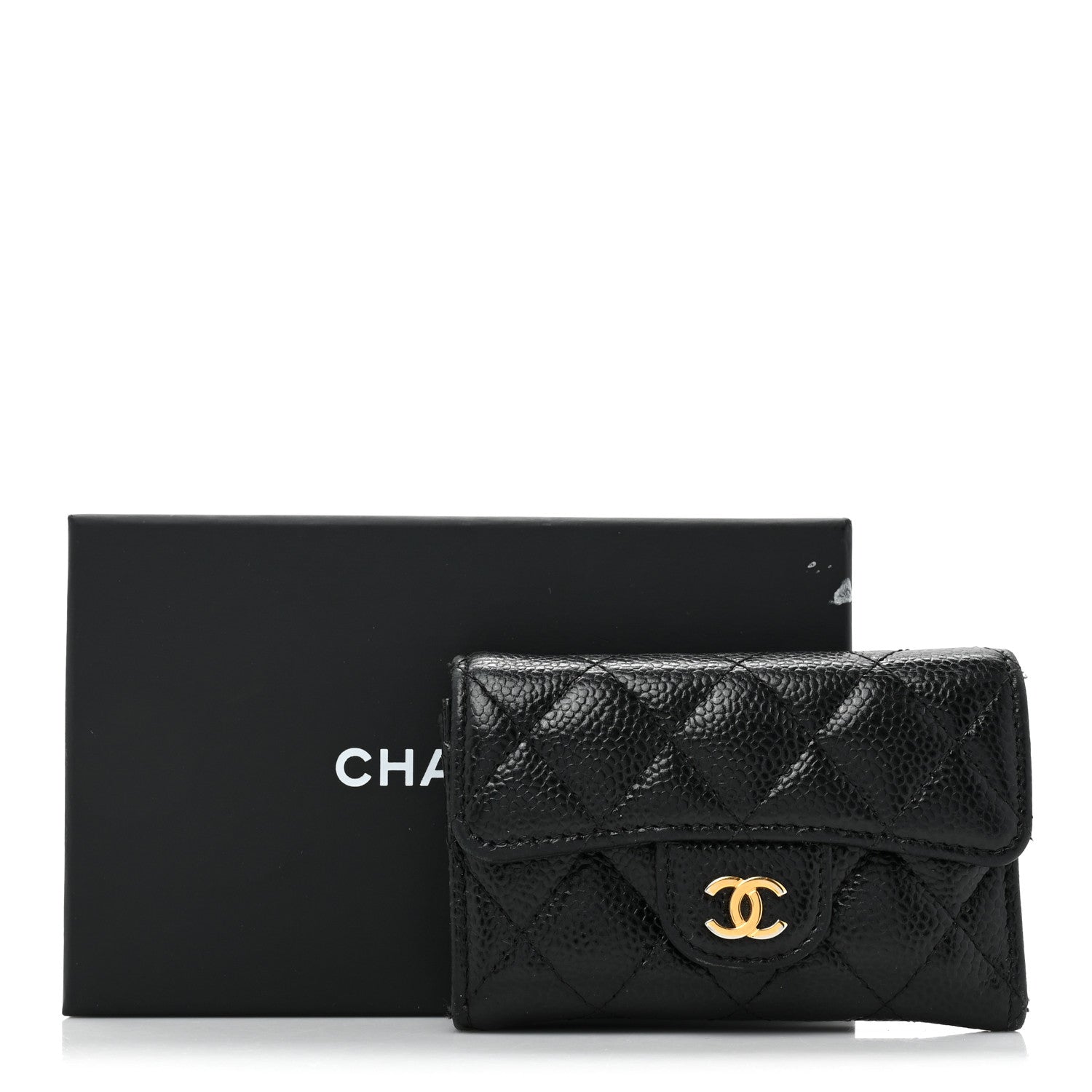 Chanel Caviar Quilted Flap Card Holder Wallet Black 3 of 15