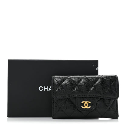 Chanel Caviar Quilted Flap Card Holder Wallet Black 3 of 15