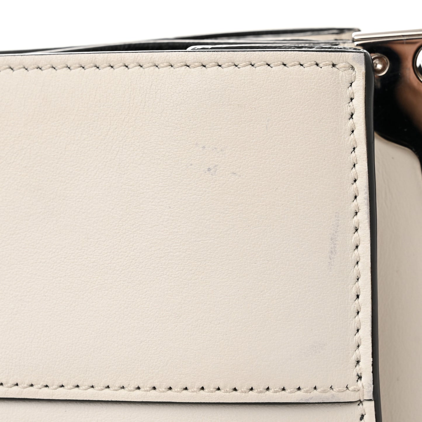 City Calfskin Small Margit Bag White Black