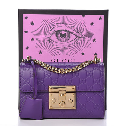 Gucci Guccissima Small Padlock Shoulder Bag Purple 10 of 10