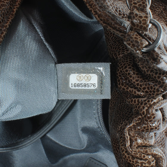 Chanel Caviar Elastic Shopper Tote Brown 7 of 9