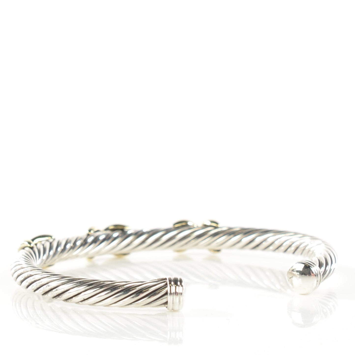 Sterling Silver 14K Yellow Gold 5mm Triple X Cable Bracelet