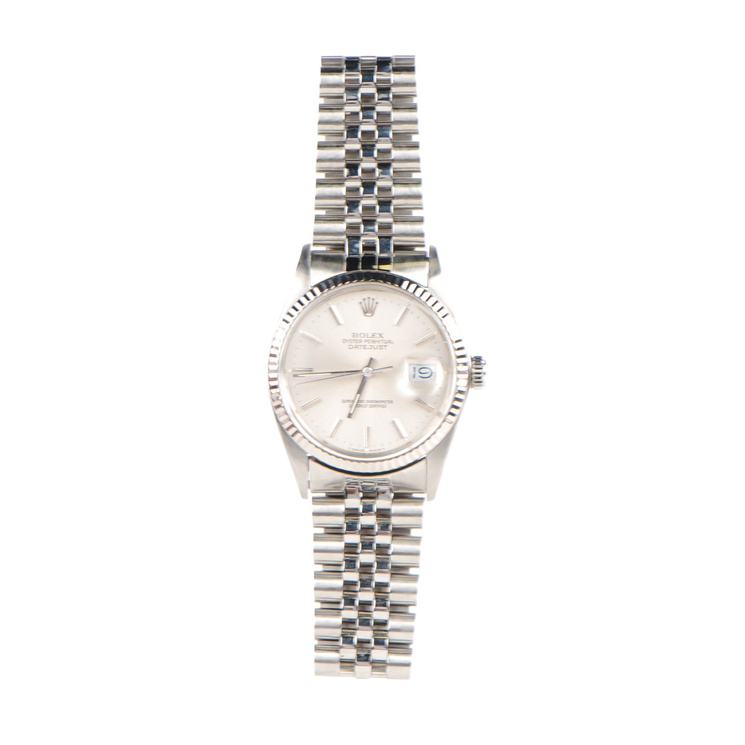 Rolex Stainless Steel 18K White Gold 36mm Oyster Perpetual Datejust Watch Silver 16014 2 of 8