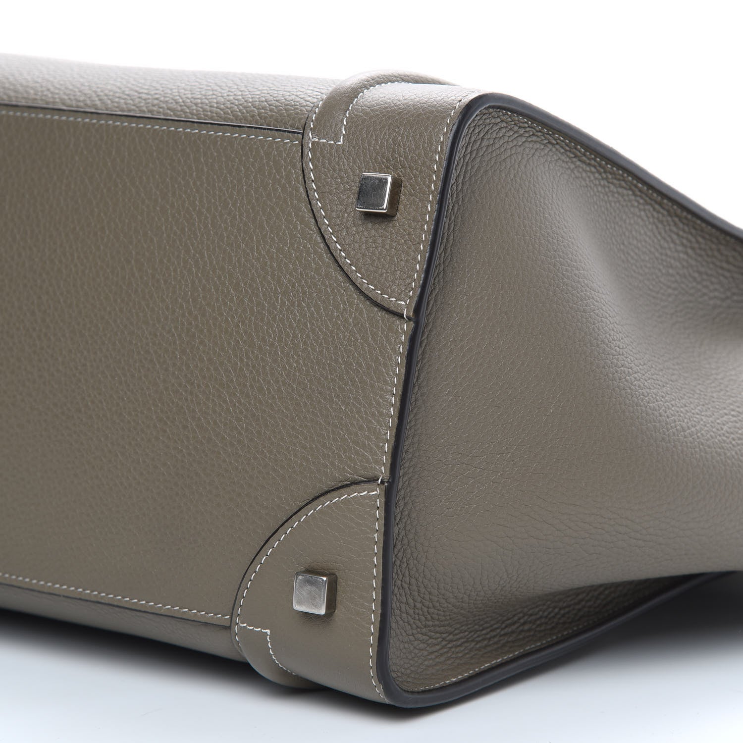 Celine Drummed Calfskin Mini Luggage Souris 10 of 15
