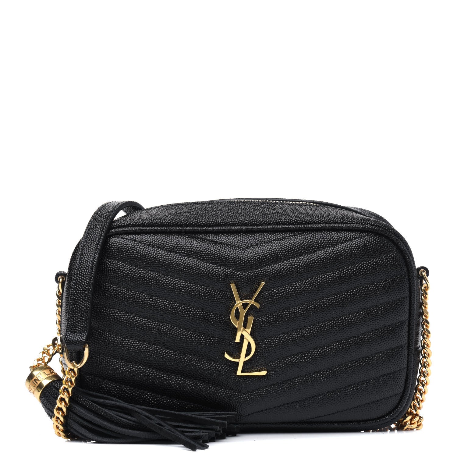 Saint Laurent Grain De Poudre Matelasse Monogram Mini Lou Camera Bag Black 1 of 5
