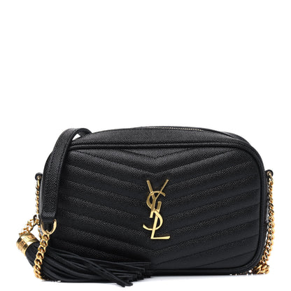 Saint Laurent Grain De Poudre Matelasse Monogram Mini Lou Camera Bag Black 1 of 5