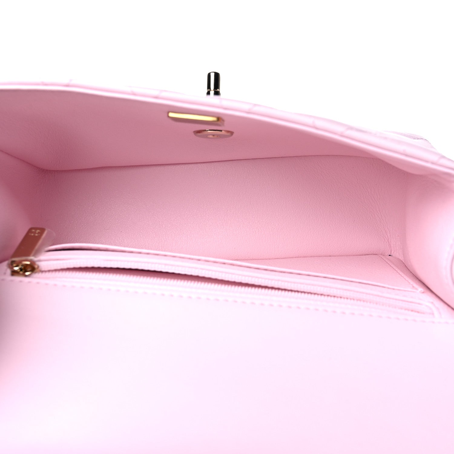 Chanel Lambskin Quilted Mini Top Handle Rectangular Flap Light Pink 5 of 10