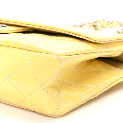 Chanel Patent Quilted Jumbo Diagonal CC Flap Yellow 10 of 11