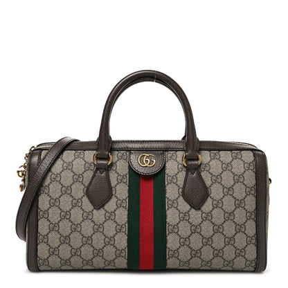 Gucci GG Supreme Monogram Web Medium Ophidia Boston Brown 1 of 10