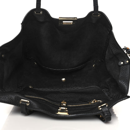 Valentino Garavani Alce Printed Calfskin Medium Rockstud Tote Black 5 of 8