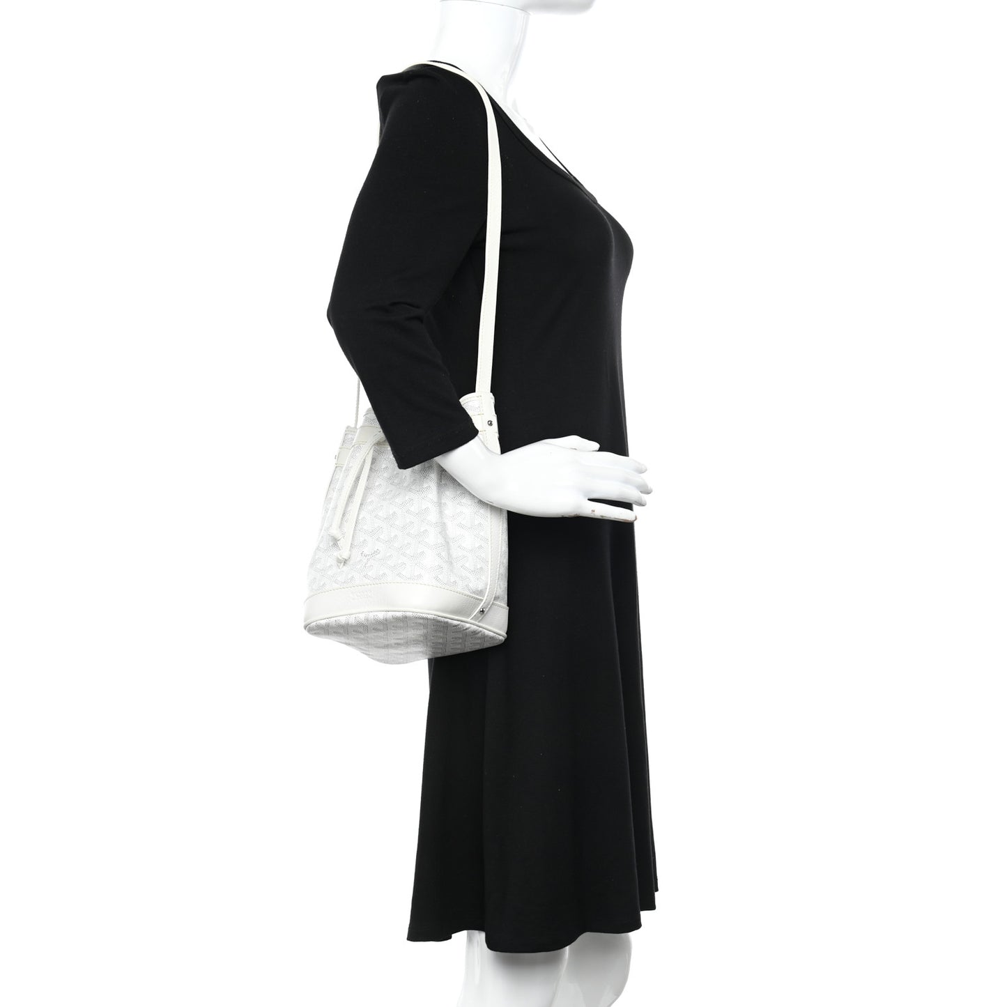 Goyardine Petit Flot Bucket Bag PM White