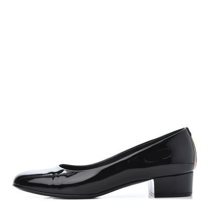 Chanel Patent Low Heel Ballerina Pumps 39.5 Black 1 of 16
