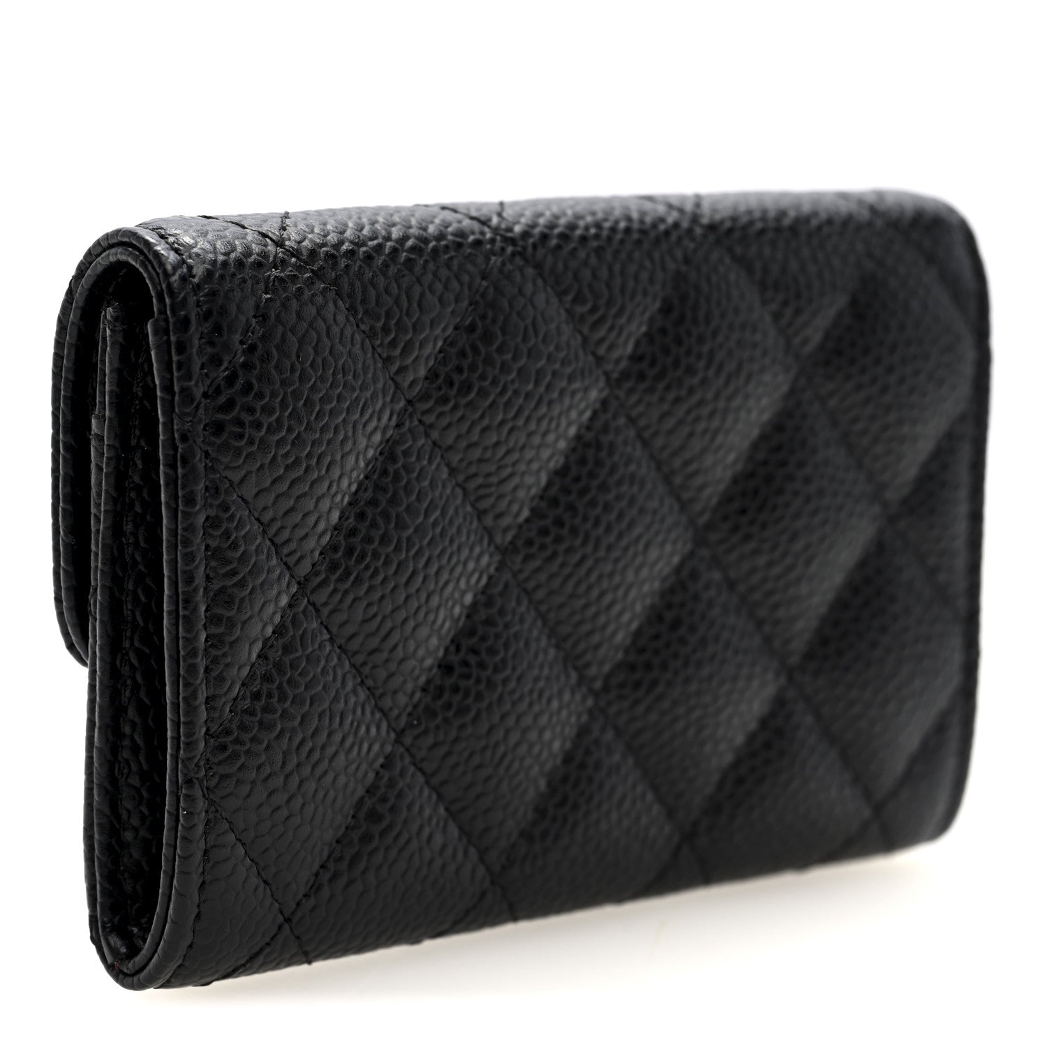 Chanel Caviar Quilted Flap Card Holder Wallet Black 3 of 8