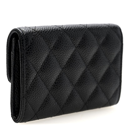 Chanel Caviar Quilted Flap Card Holder Wallet Black 3 of 8