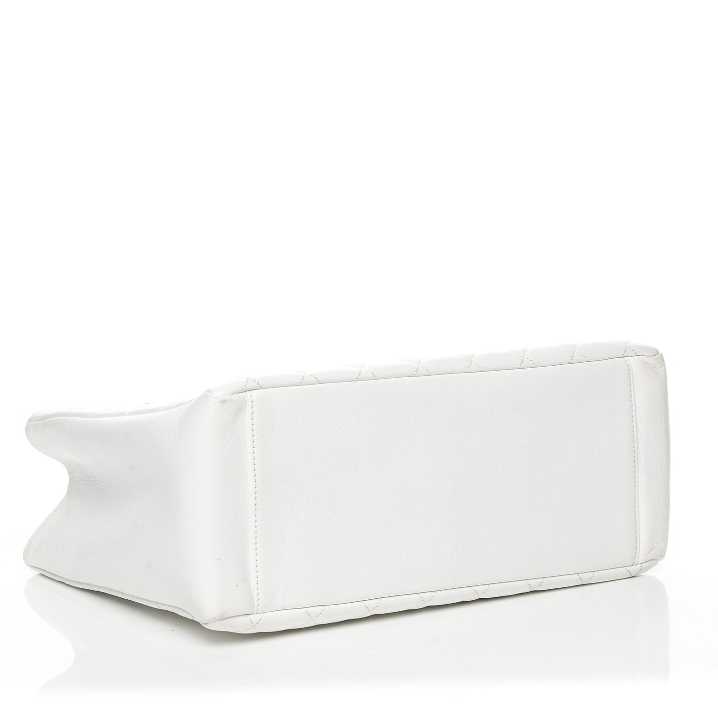 Caviar Quilted Grand Shopping Tote GST White