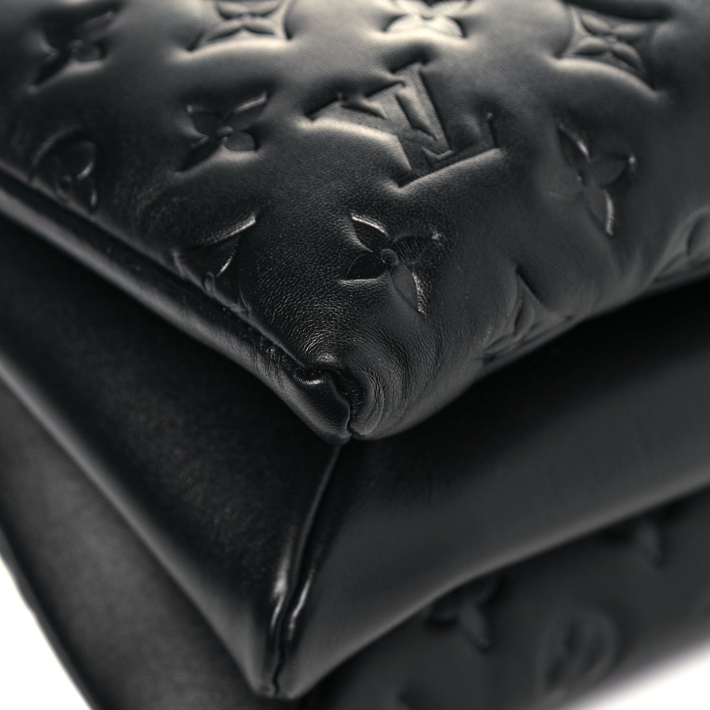 Lambskin Embossed Monogram Coussin PM Black