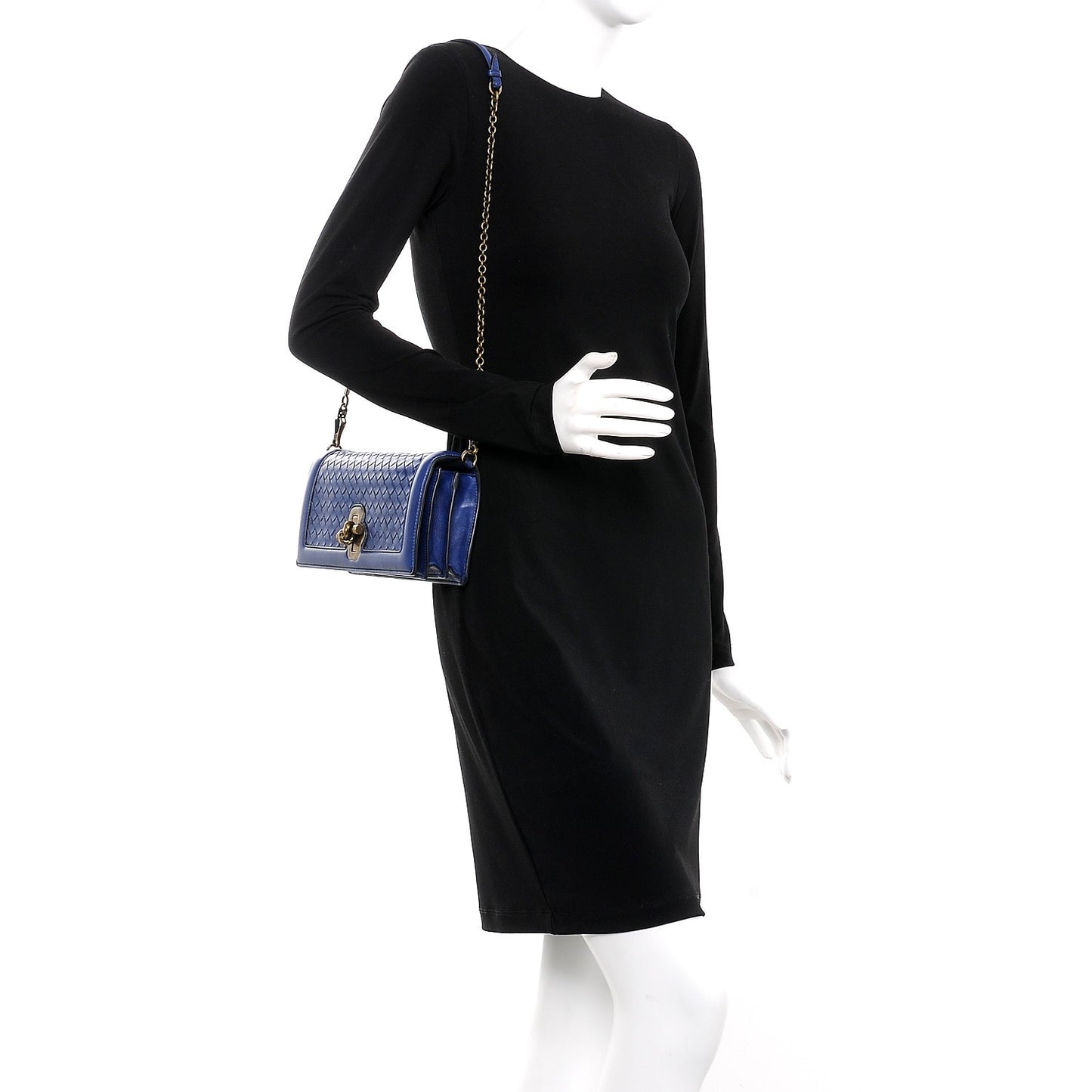 Nappa Intrecciato Olimpia Knot Clutch Atlantic
