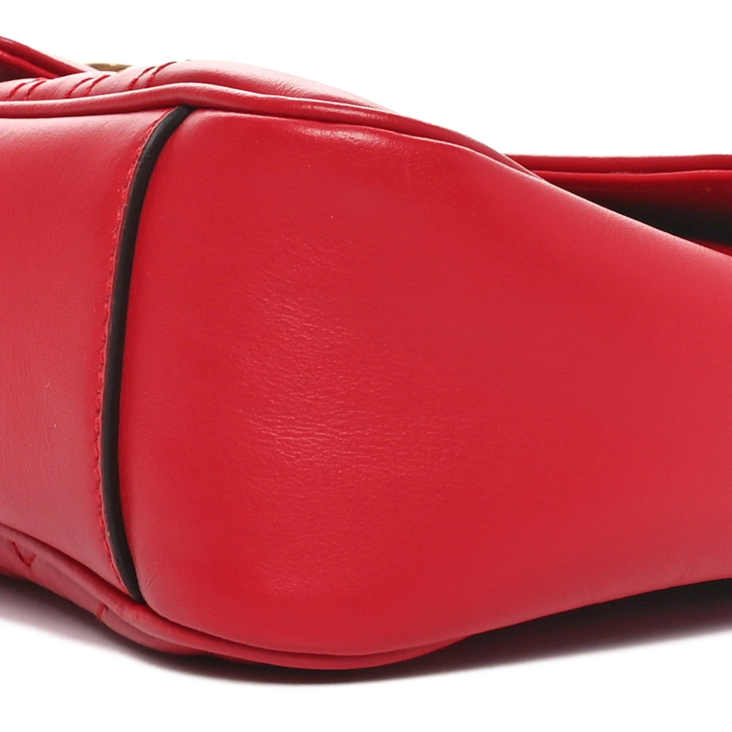 Gucci Calfskin Matelasse Small GG Marmont Shoulder Bag Hibiscus Red 10 of 10