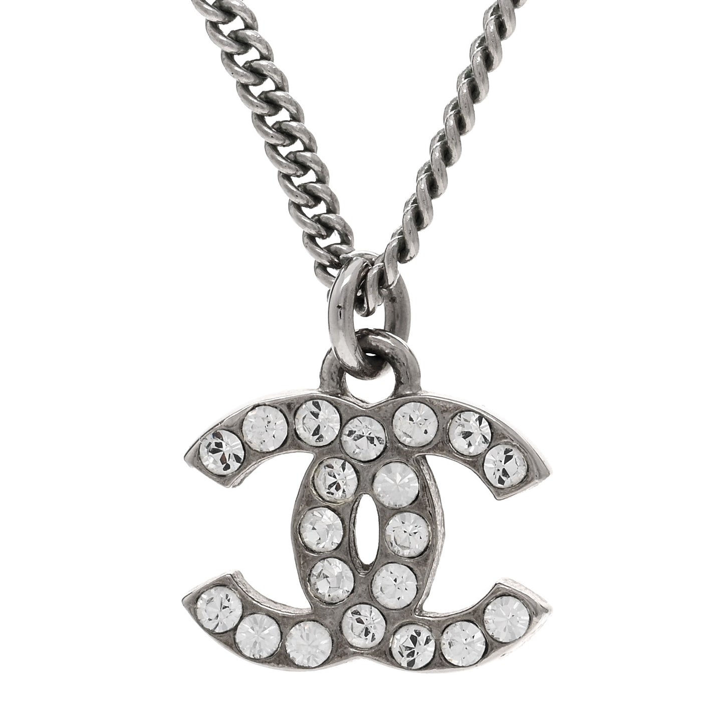 Crystal Timeless CC Necklace Silver
