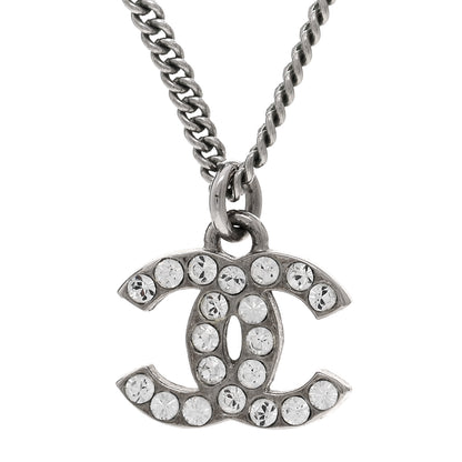 Chanel Crystal Timeless CC Necklace Silver 4 of 6