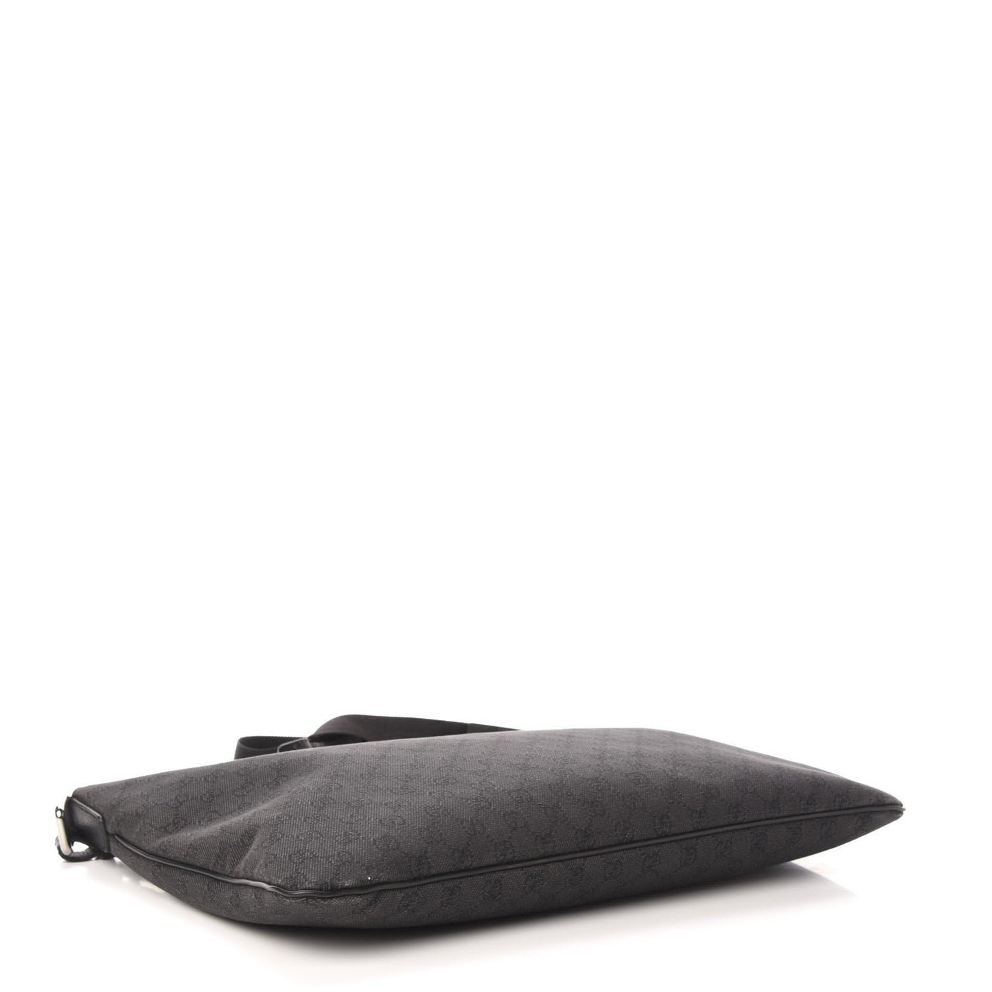 Denim Monogram Flat Messenger Bag Black