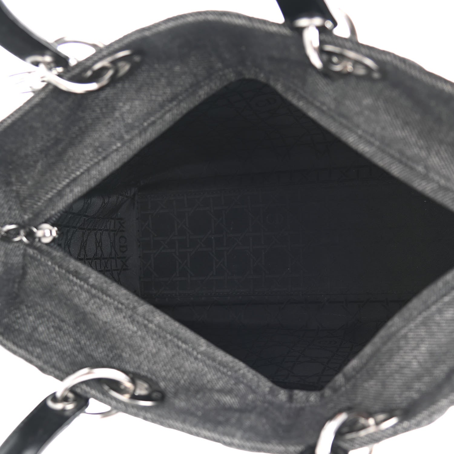 Christian Dior Denim Cannage Large Lady Dior Black 5 of 11