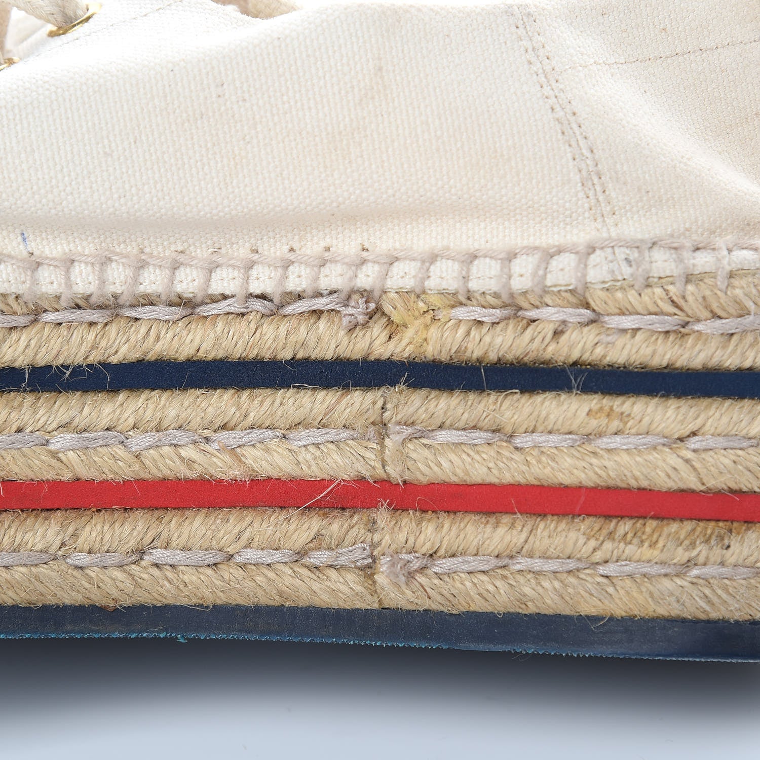 Gucci Canvas Logo Lace-Up Platform Espadrilles 36.5 Greggio Grege 15 of 15