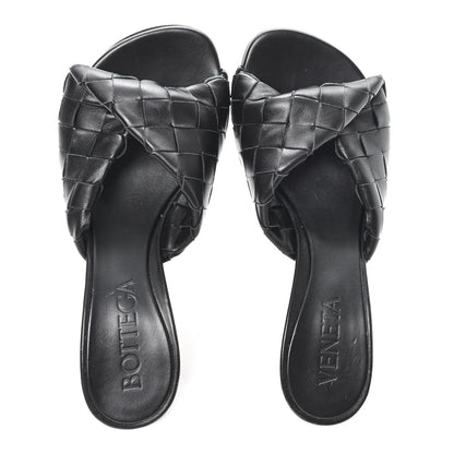 Bottega Veneta Nappa Intrecciato Blink Mule Sandals 38 Black 2 of 8