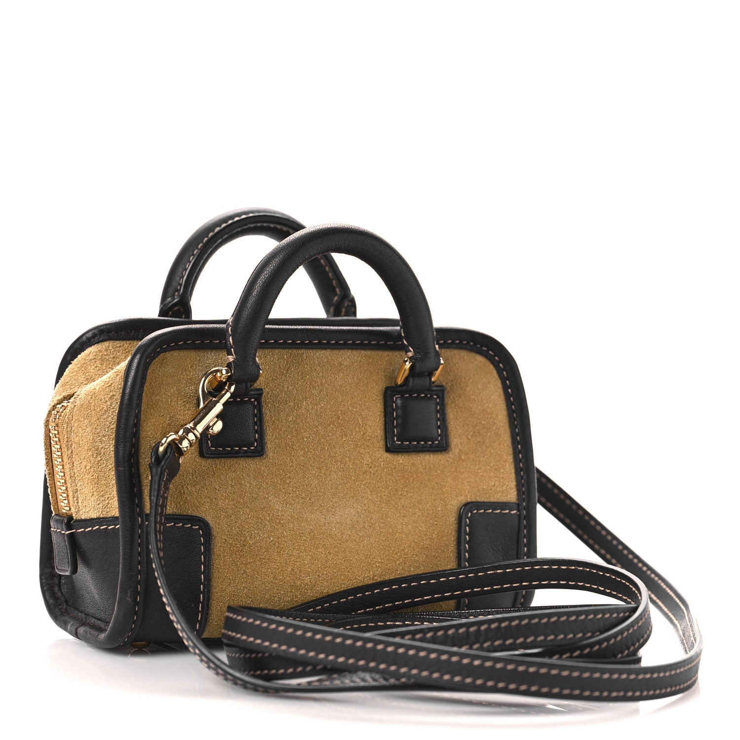 Loewe Suede Calfskin Amazona Nano Gold Brown 2 of 8