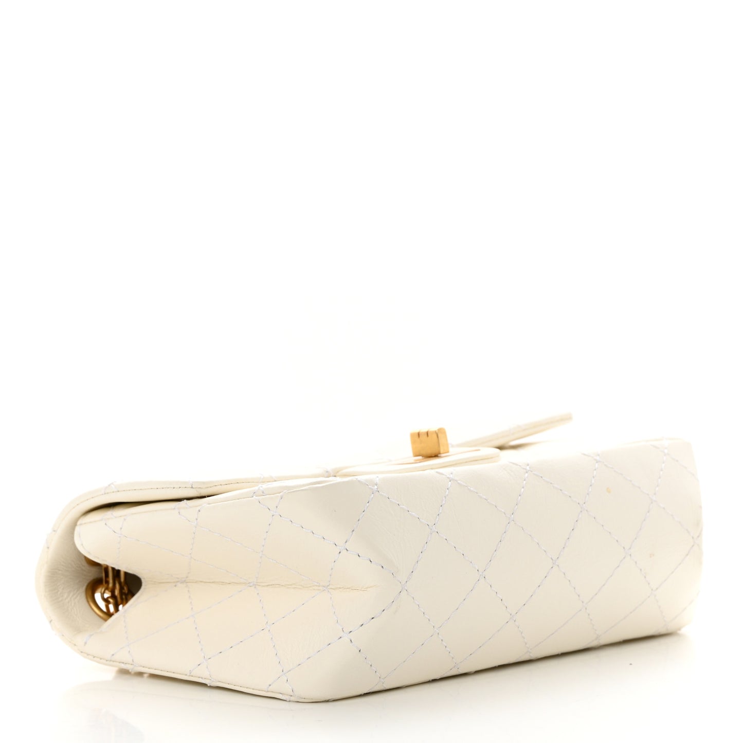 Aged Calfskin Quilted 2.55 Reissue Mini Flap White