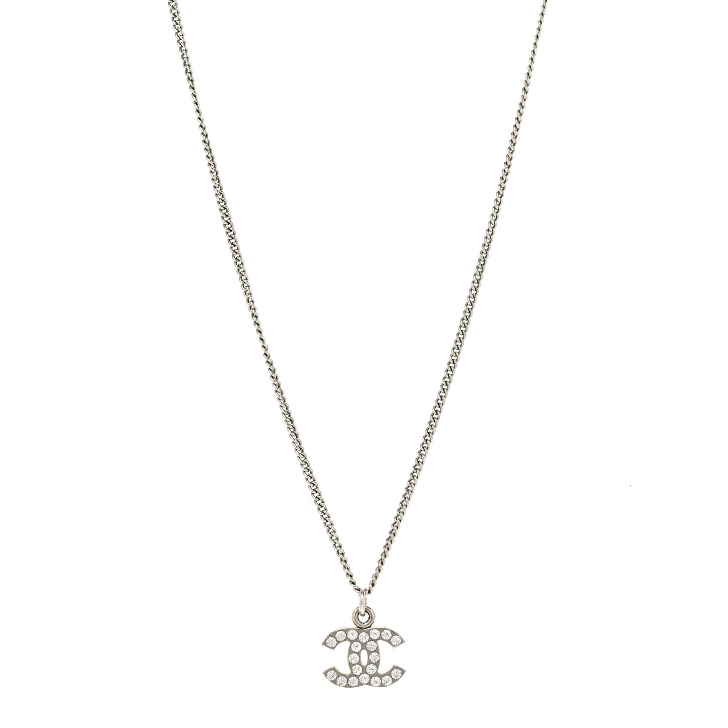 Crystal Timeless CC Necklace Silver