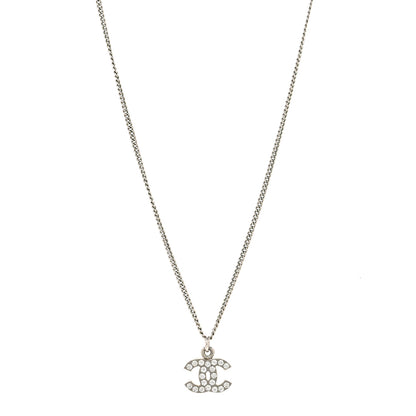 Chanel Crystal Timeless CC Necklace Silver 1 of 4