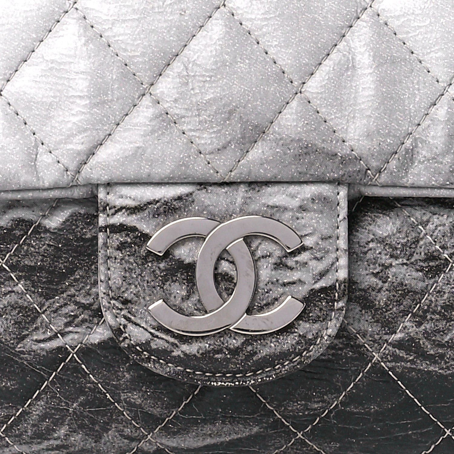 Chanel Vinyl Quilted Jumbo Melrose Degrade Flap Black 8 of 11