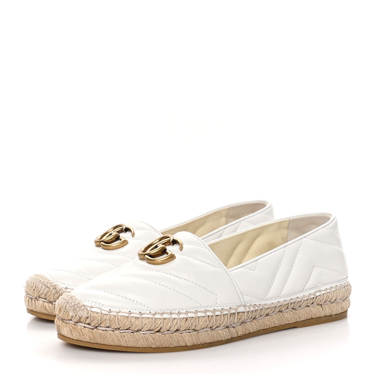 Gucci Nappa Matelasse GG Marmont Espadrilles 37 Great White 3 of 8