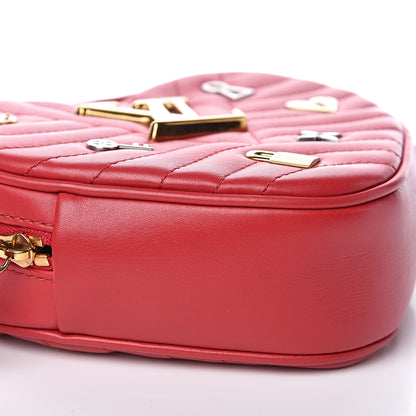 Louis Vuitton Calfskin Embellished New Wave Love Lock Heart Bag Ecarlate 7 of 11