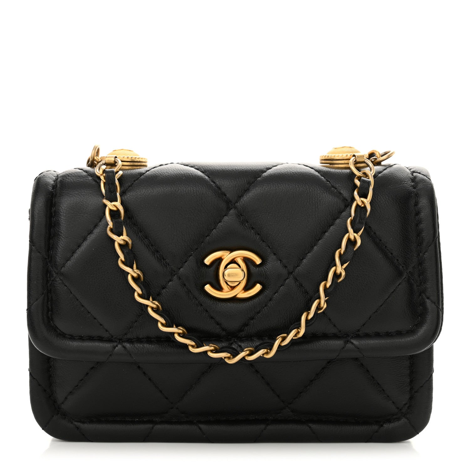Chanel Shiny Lambskin Quilted Extra Mini Flap Black 1 of 10