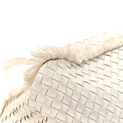 Bottega Veneta Nappa Intrecciato Canvas Fringe Maltinto Tote White 15 of 18