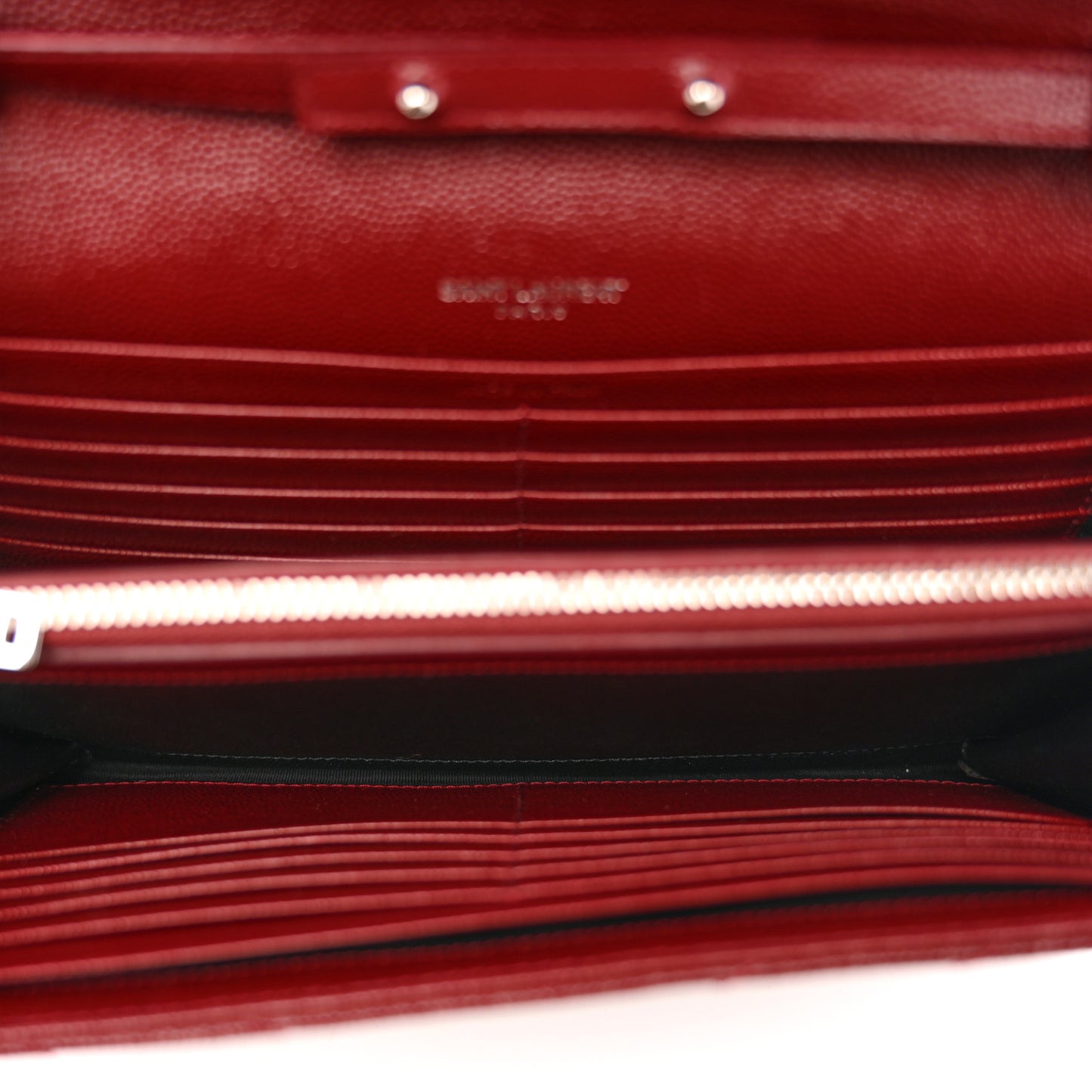Grain De Poudre Matelasse Chevron Monogram Chain Wallet Palissandre