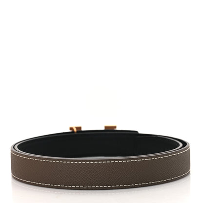 Hermes Epsom Swift 24mm Mini Constance Guilloche H Belt 80 32 Etoupe Black 2 of 5