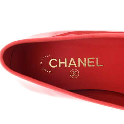 Chanel Patent Calfskin CC Cap Toe Ballerina Flats 40.5 Red Black 7 of 9