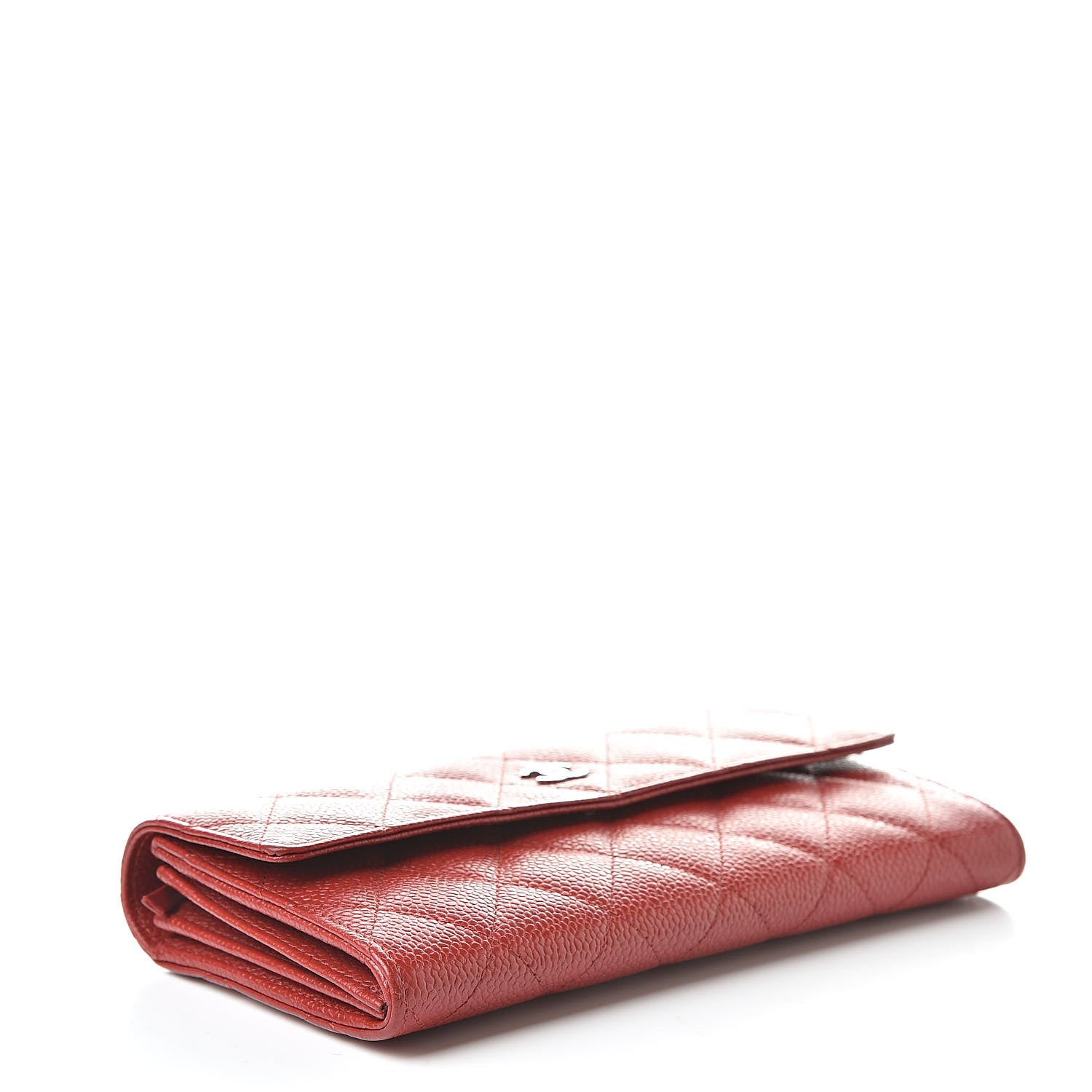Chanel Caviar Quilted Large Gusset Flap Wallet Red 4 of 9