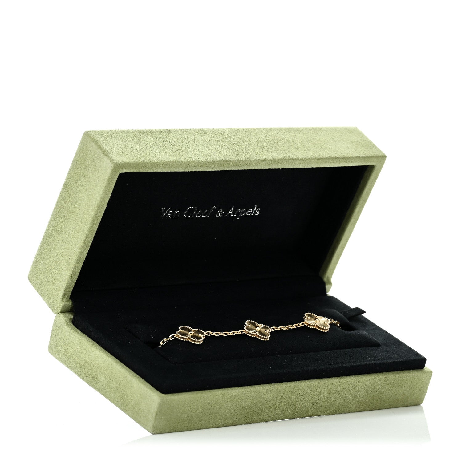 Van Cleef & Arpels 18K Yellow Gold 5 Motifs Guilloche Vintage Alhambra Bracelet 5 of 5