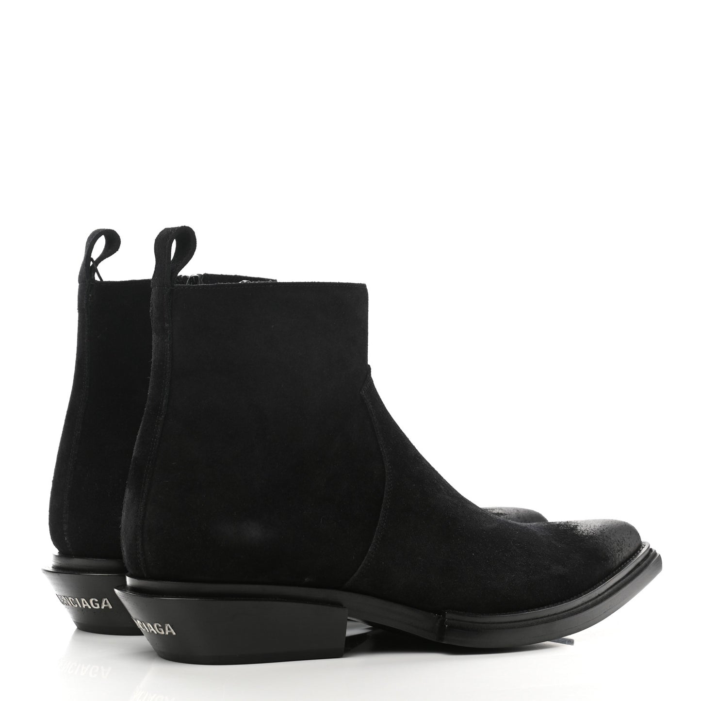 Suede Mens Santiag Western Boots 44 Black